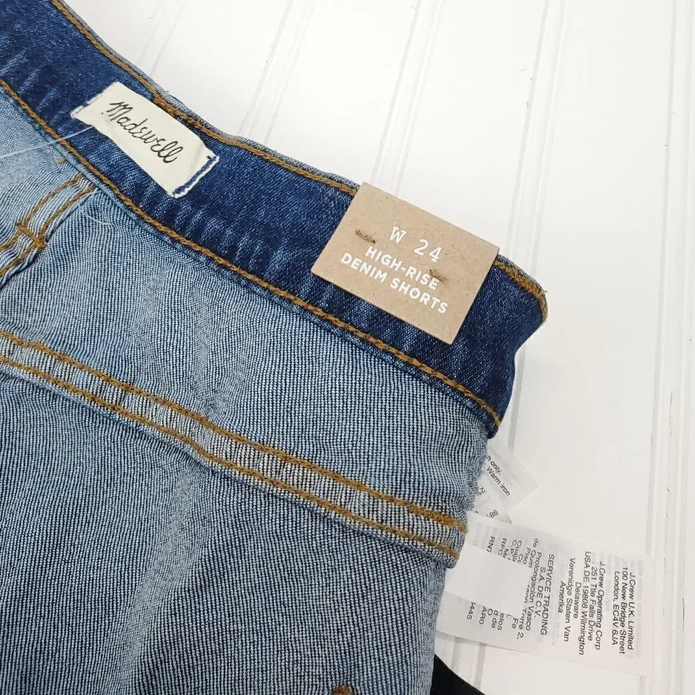 Madewell High Rise Denim Shorts in Glenoaks Wash Cutoff Edition I-0216a10